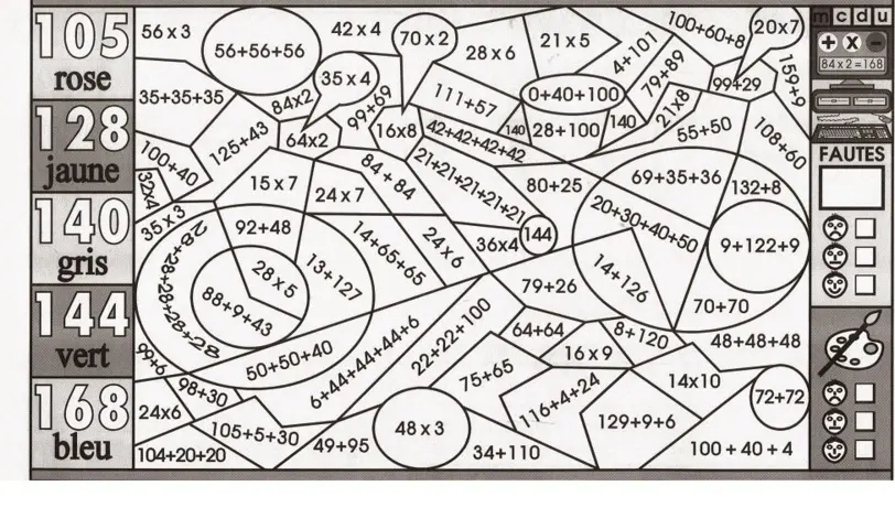 Coloriage Magique Ce2 Gros Calculs - Magique à imprimer