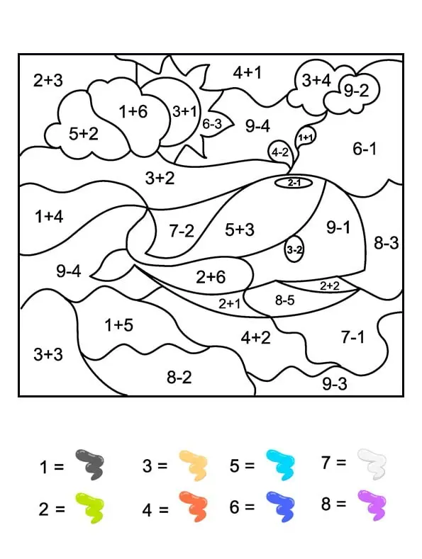 Coloriage Magique Cp Une Baleine - Magique à imprimer