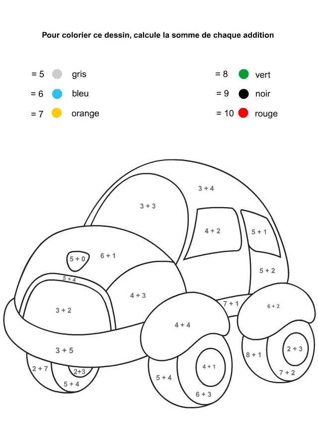 Coloriage Magique Addition Maternelle Apprentissage Ludique - Magique addition à imprimer