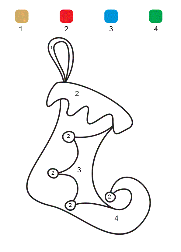 Disegno di Calza di Natale Magica per la Materna da stampare