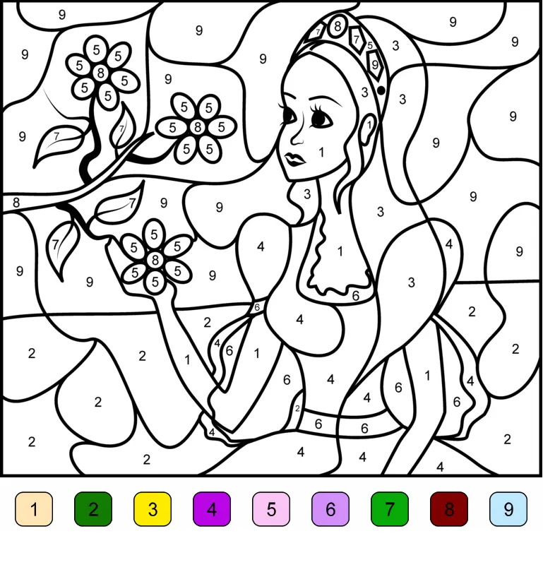 Ausmalbild Magische Kindergarten-Prinzessin zum Ausdrucken