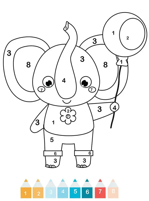 Disegno di Magico Disegno di un Elefante per la Scuola dell'Infanzia da stampare