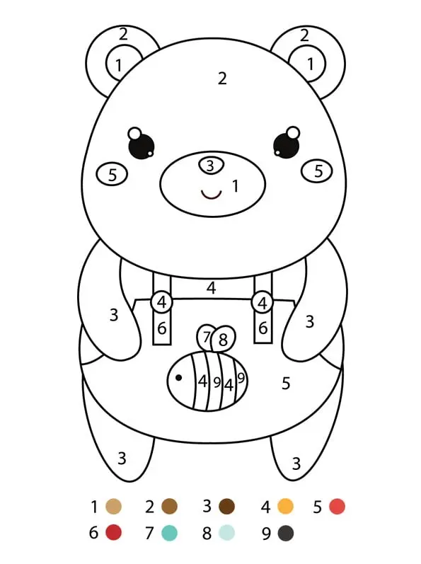 Disegno di Orso in Salopette – Disegni Magici per la Scuola dell'Infanzia da stampare
