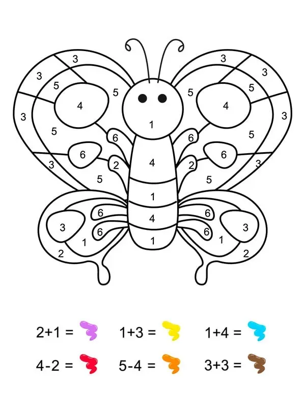 Coloriage Magique Maternelle Un Papillon Multicolore - Magique maternelle à imprimer