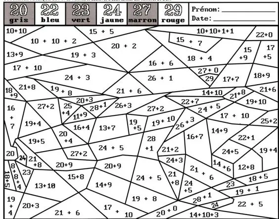 Coloriage Magique Mathematique Difficile - Magique à imprimer