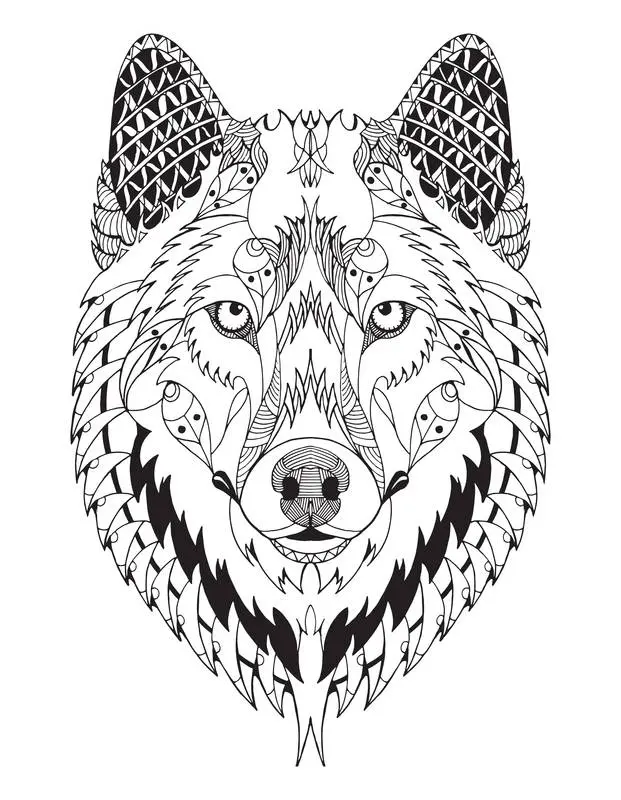 Coloriage Magnifique Loup Mandala Animal Adulte - Adulte animaux à imprimer