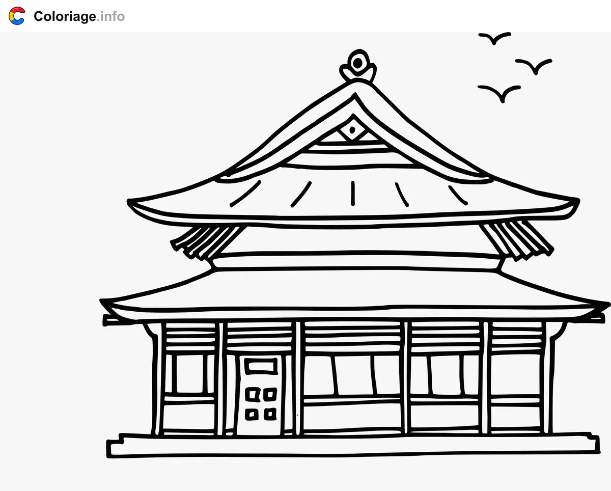 Disegno di Casa tradizionale cinese da stampare