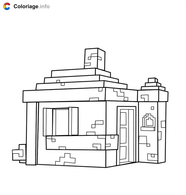 Coloriage Maison dans Minecraft - Maison à imprimer