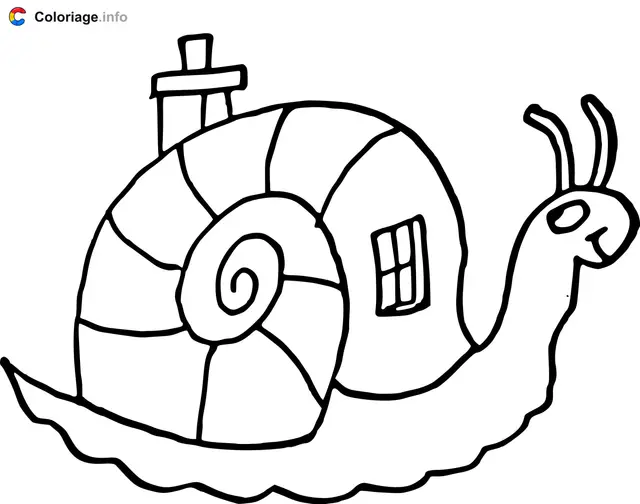 Coloriage Maison escargot - Maison à imprimer