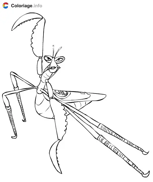 Master Mantis coloring page to print