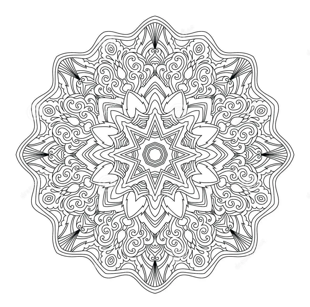 Coloriage Mandala Adulte Abstrait Art Thérapie - Mandala à imprimer