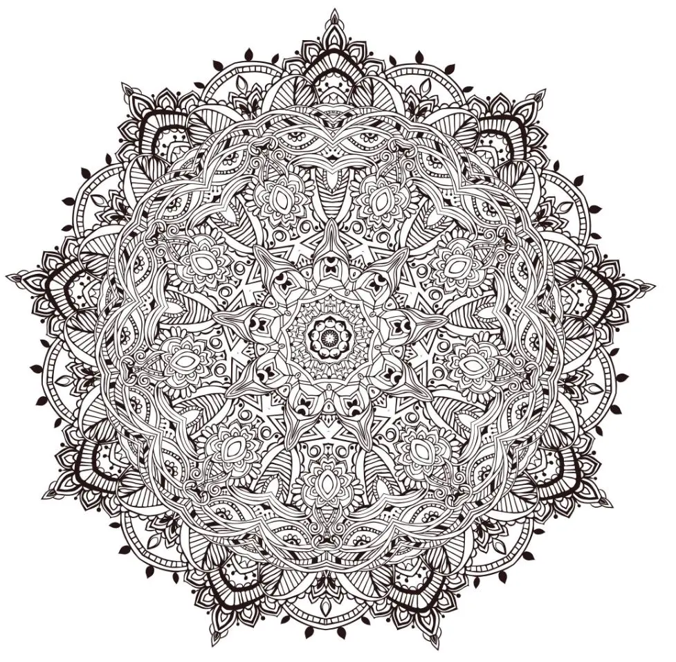 Coloriage Mandala relaxant pour adultes aux détails fins - Mandala à imprimer