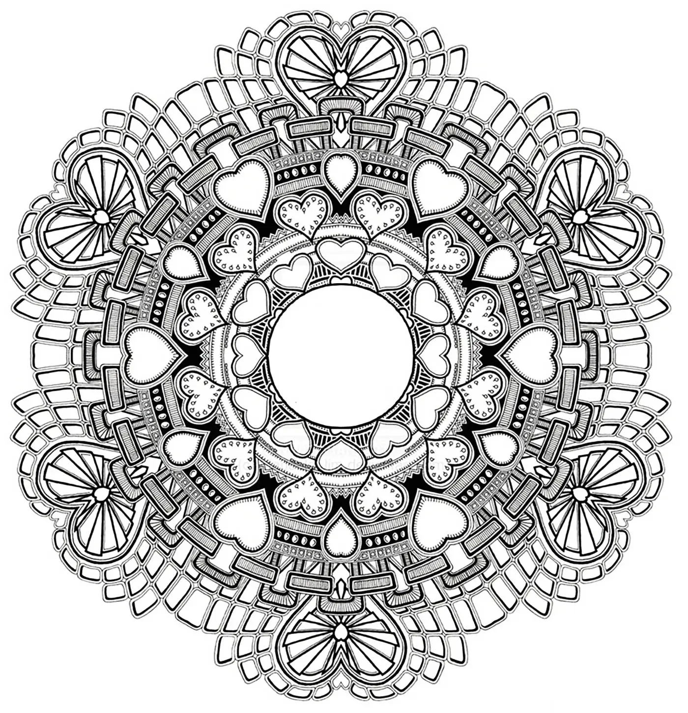 Coloriage Mandala Amour Saint Valentin - Saint-Valentin à imprimer