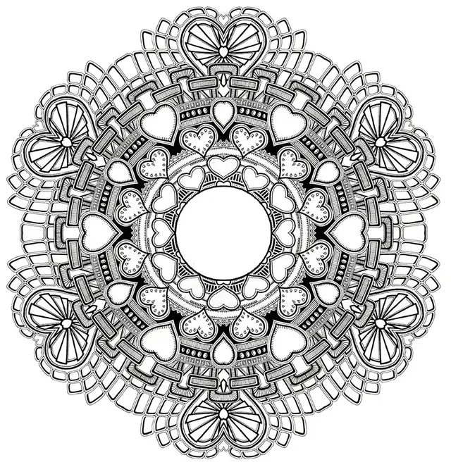 Coloriage Mandala Amour Saint Valentin - Saint-Valentin à imprimer