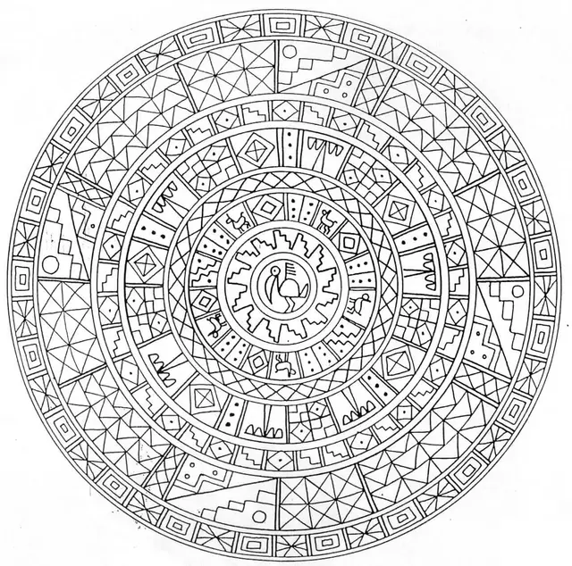 Coloriage Mandala Avancee Formes Égypte - Mandala à imprimer