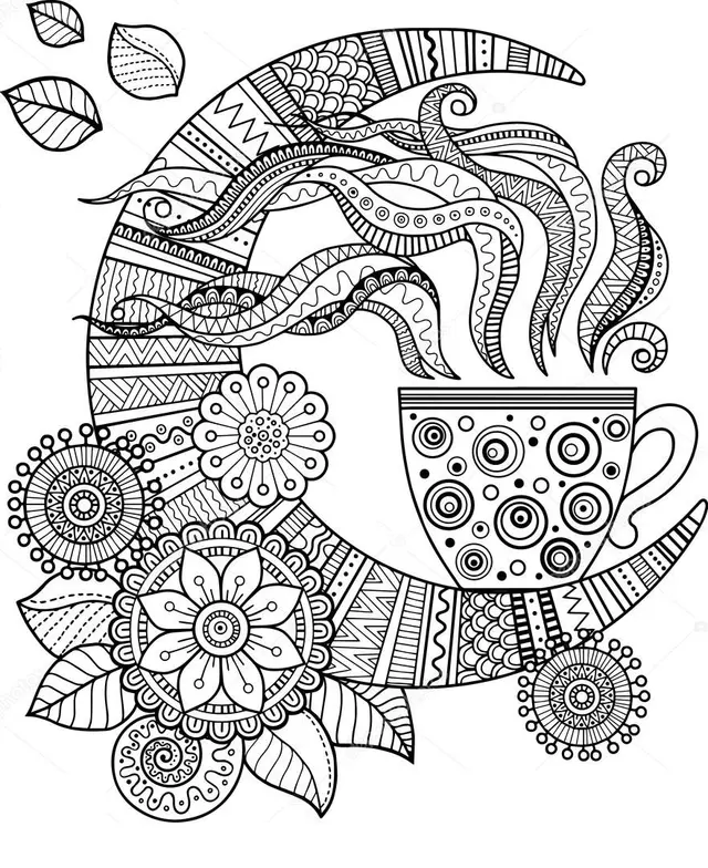 Coloriage Mandala Café Tasse Pour Adulte - Café à imprimer