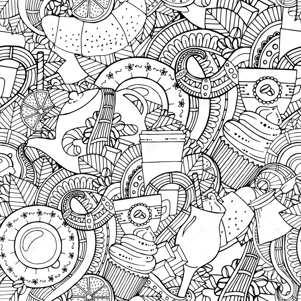Coloriage Mandala Café - Motifs Café et Thé - Café à imprimer