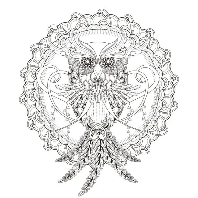 Coloriage Mandala Chouette Par Kchung - Adulte à imprimer