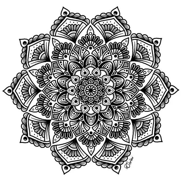 Coloriage Mandala Complexe Adulte Fleurs Art Thérapie - Mandala à imprimer