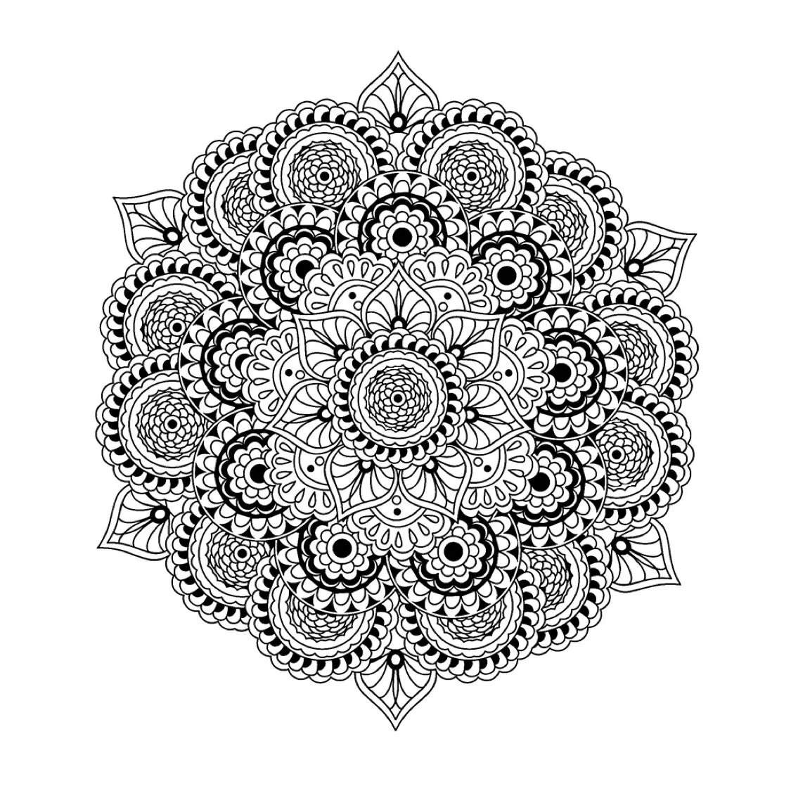 Coloriage Mandala Complexe Difficile Pour Adulte Art Thérapie - Mandala à imprimer