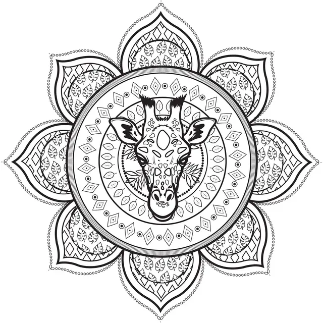 Coloriage Mandala Complexe Giraffe Pour Adulte - Adulte à imprimer