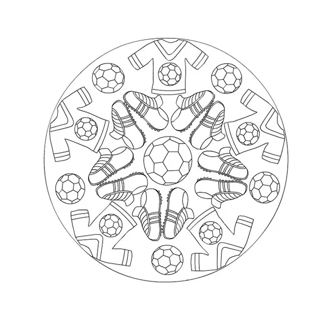 Coloriage Mandala De Foot - Foot à imprimer