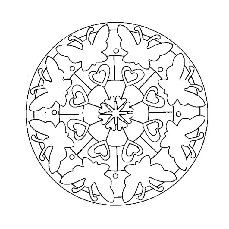 Coloriage Mandala De Papillon - Mandala à imprimer