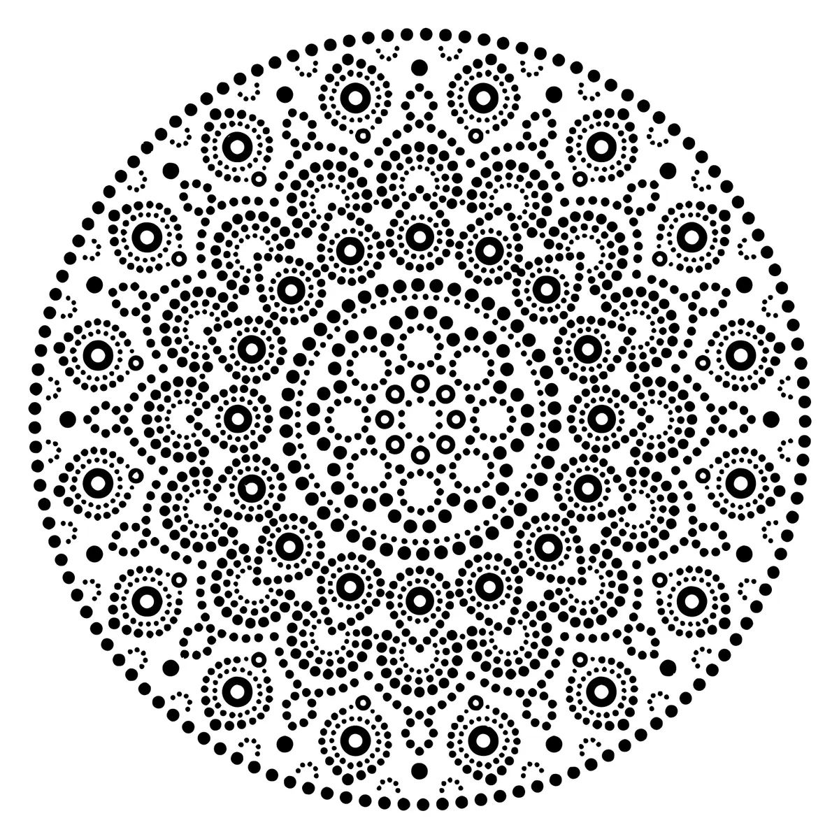 Dotted Mandala Design coloring page to print