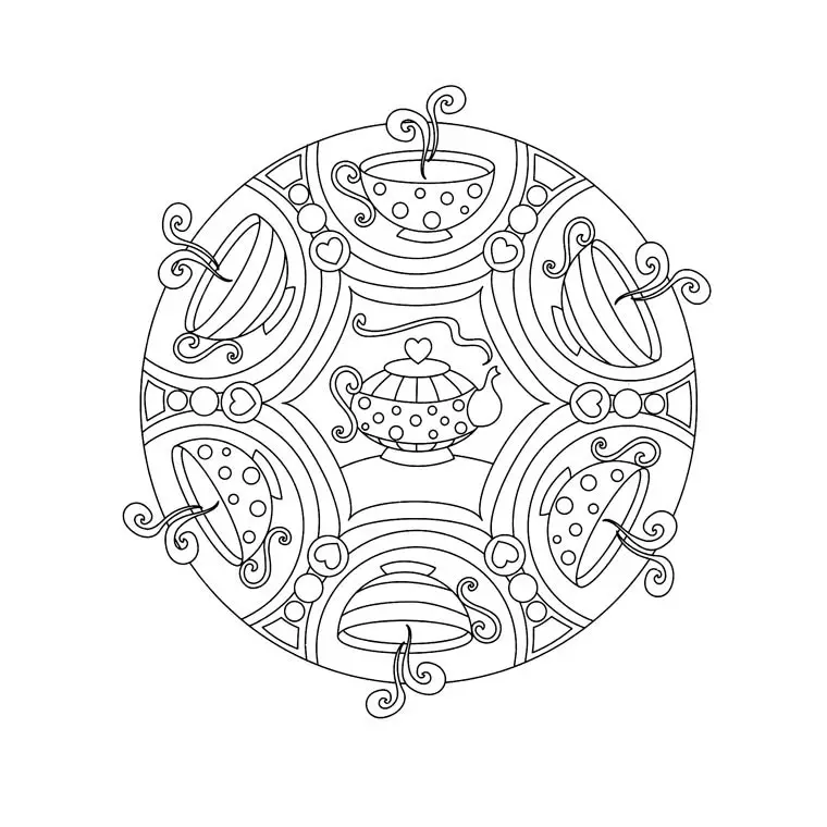 Coloriage Mandala géométrique complexe aux motifs floraux - Mandala à imprimer