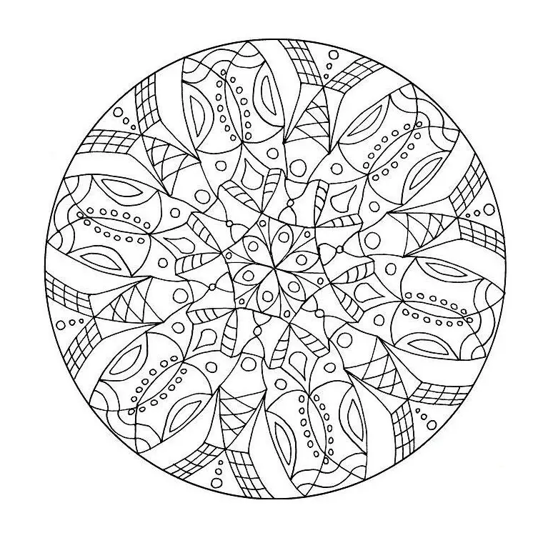 Refined Ornamental Mandala with Hypnotic Spirals coloring page to print