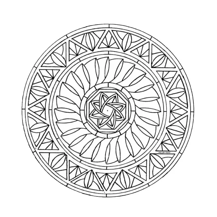 Hard Mandala 3 coloring page to print