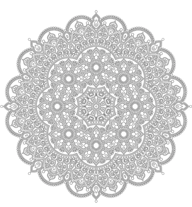 Coloriage Mandala Difficile Style Oriental - Mandala à imprimer