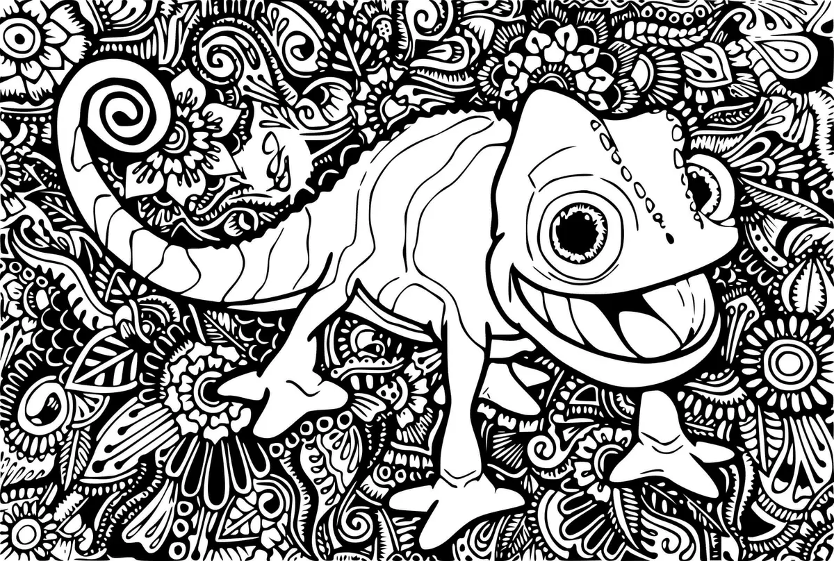 Disney Tangled Pascal the Chameleon Mandala coloring page to print