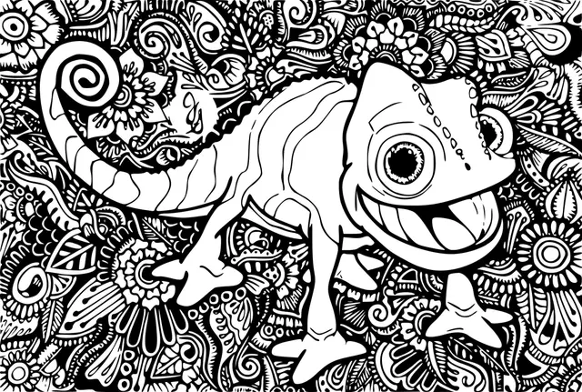 Coloriage Mandala Disney Raiponce Caméléon Pascal - Raiponce à imprimer
