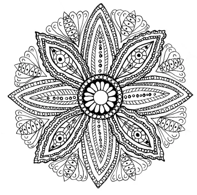 Coloriage Mandala Feuilles - Adulte à imprimer
