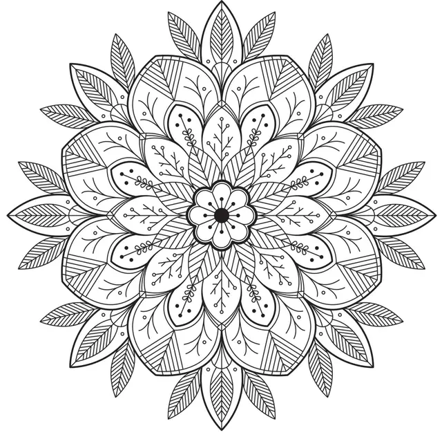 Coloriage Mandala Flowers For Adult - Mandala à imprimer