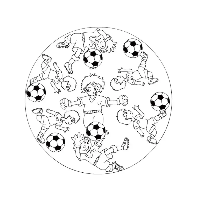Coloriage Mandala Foot - Foot à imprimer