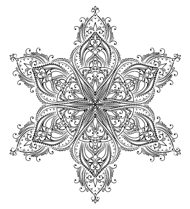 Coloriage Mandala Forme Étoile - Mandala à imprimer