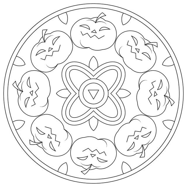 Coloriage Mandala Halloween Citrouilles Maternelle Facile - Halloween adulte à imprimer