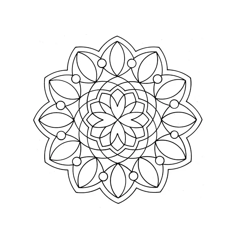 Hello Kitty Mandala coloring page to print