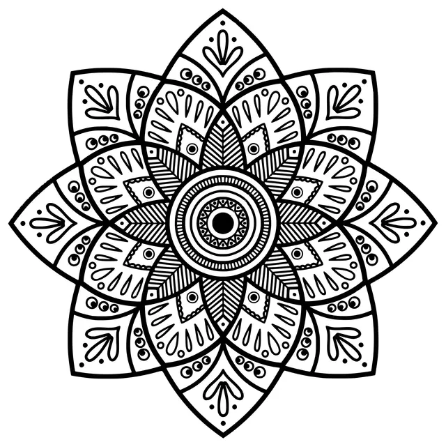 Coloriage Mandala Indien Medaillon - Mandala à imprimer