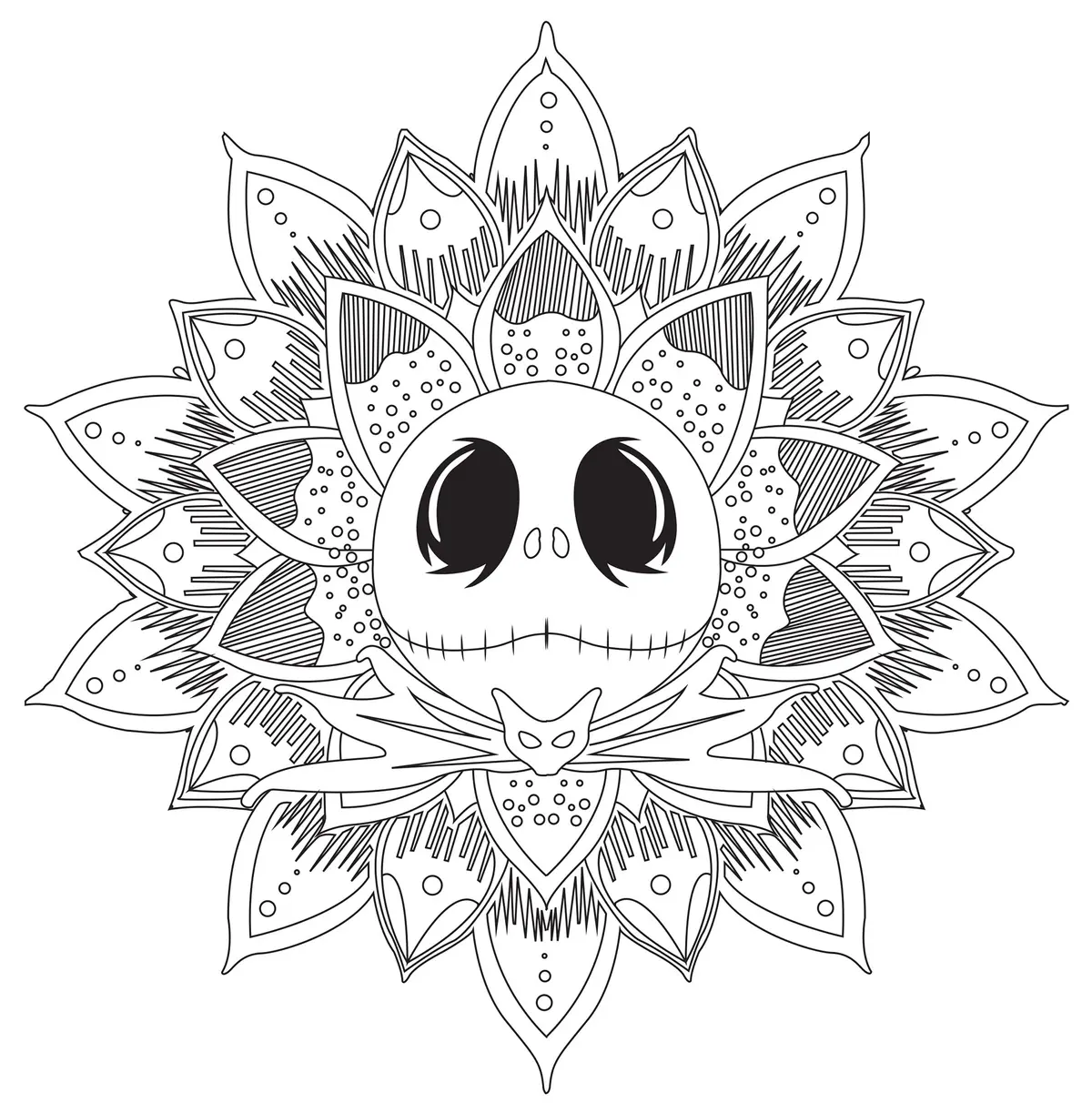 Ausmalbild Mandala Jack Skellington Ausmalbilder zum Ausdrucken
