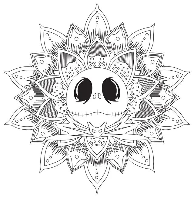 Ausmalbild Mandala Jack Skellington Ausmalbilder zum Ausdrucken