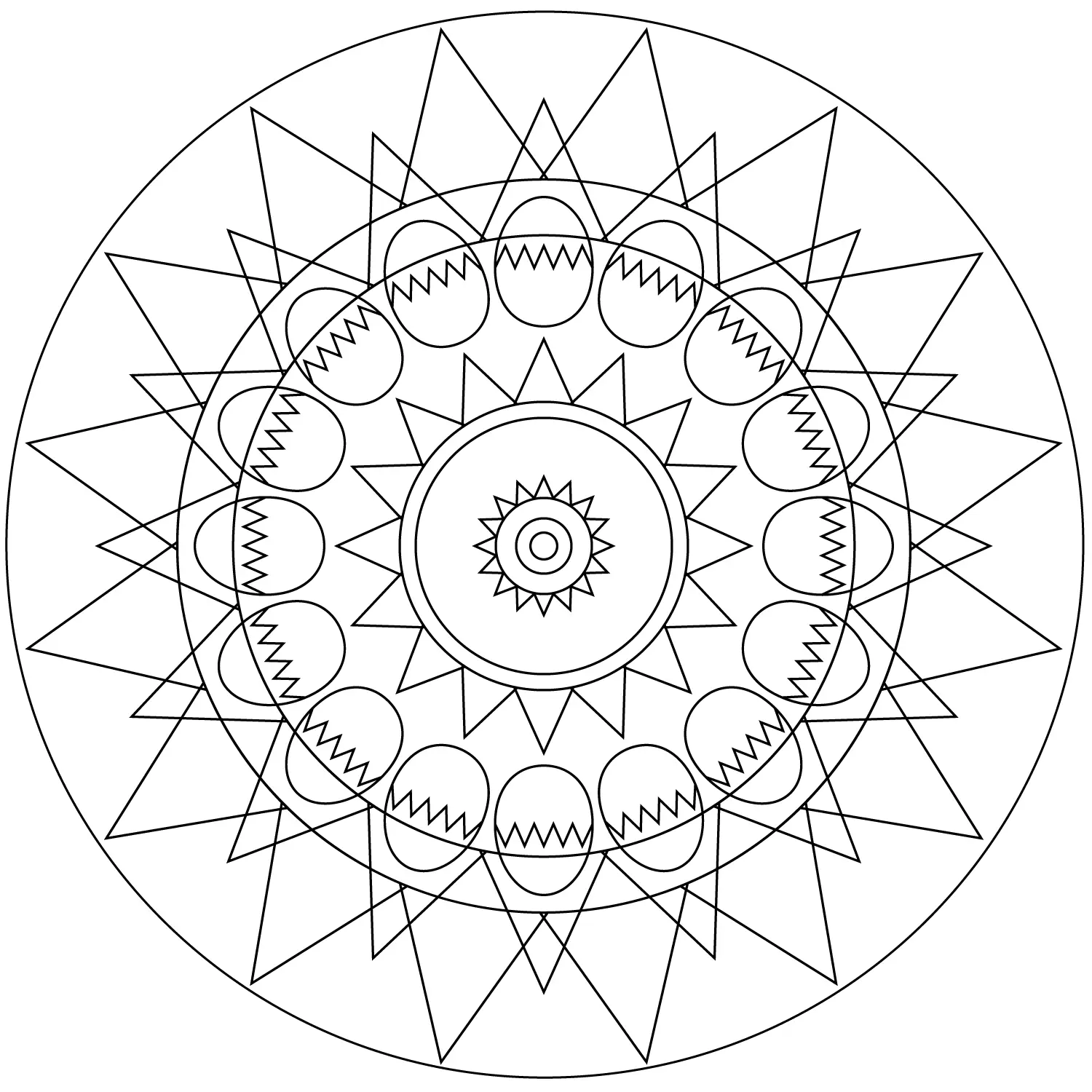 Coloriage Mandala Œuf De Pâques Et Soleil Par Lena London - Pâques mandala à imprimer