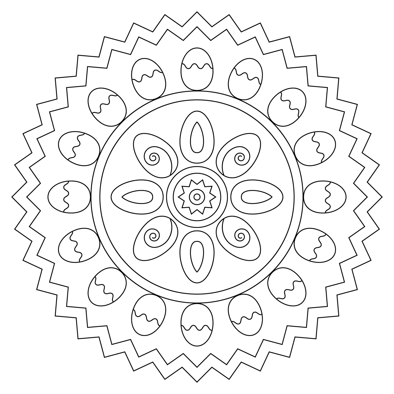 Coloriage Mandala Pâques Facile Maternelle Par Lena London - Pâques mandala à imprimer