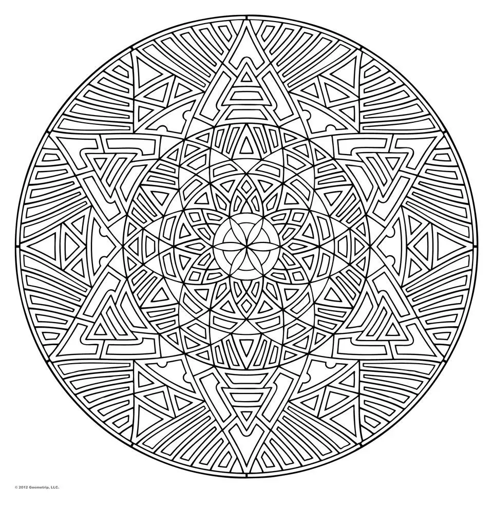 Adult Mandala Art Therapy coloring page to print