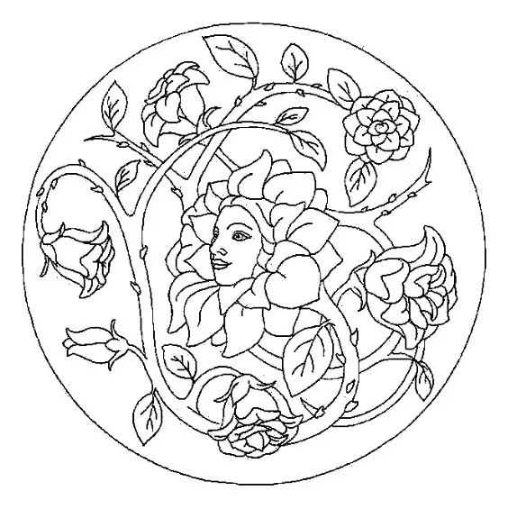 Spring Mandala coloring page to print