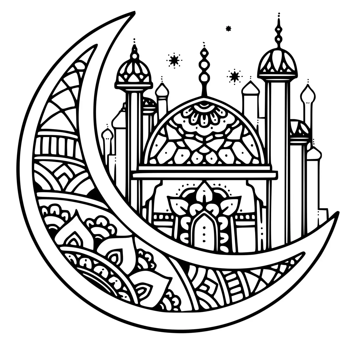 Coloriage Mandala Ramadan Adulte Zentangle - Ramadan à imprimer