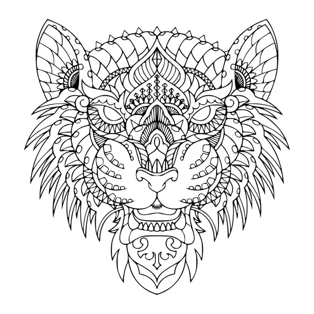 Coloriage Mandala Tigre Zen - Tigre à imprimer