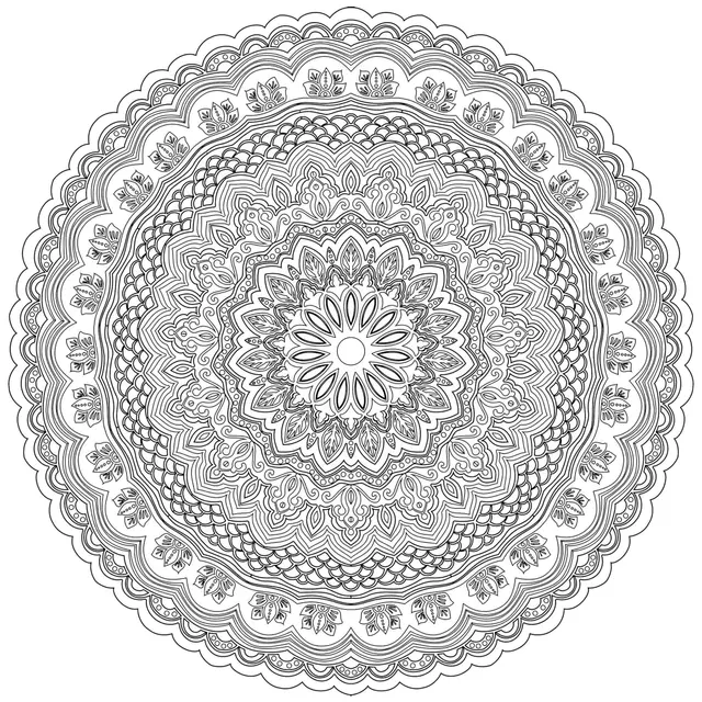 Coloriage Mandala Zen Relaxant aux Arabesques - Mandala à imprimer